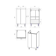 Лира - 50 Тумба прямая напольная  белая / раковина