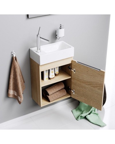 Тумба под раковину Aqwella Леон 40 Ln-MP.01.04/DS подвесная Дуб сонома