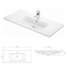 ETNA -100 Тумба напольная белая 3 ящ. / раковина