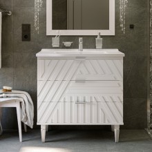 ETNA -100 Тумба напольная белая 3 ящ. / раковина