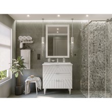 ETNA -100 Тумба напольная белая 3 ящ. / раковина