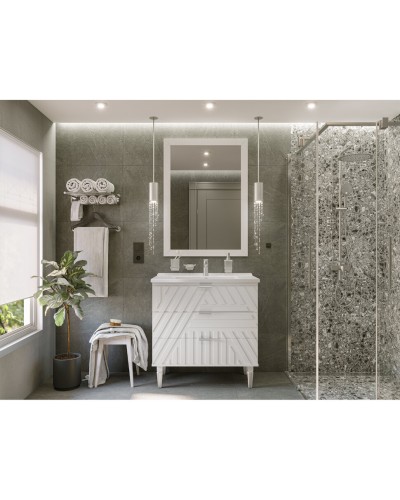 ETNA -100 Тумба напольная белая 3 ящ. / раковина