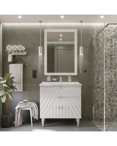 ETNA -100 Тумба напольная белая 3 ящ. / раковина