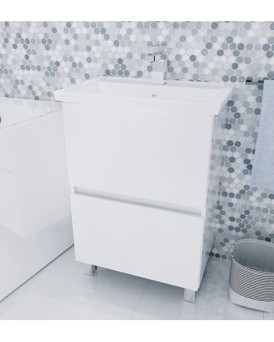Тумба под раковину 1MarKa Aris 60 У76053 Белая глянцевая
