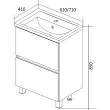 Тумба под раковину 1MarKa Aris 60 У76053 Белая глянцевая