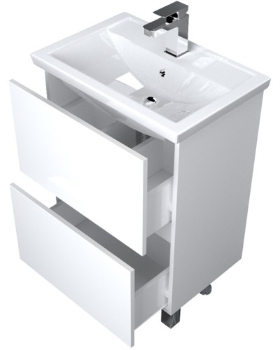 Тумба под раковину 1MarKa Aris 60 У76053 Белая глянцевая