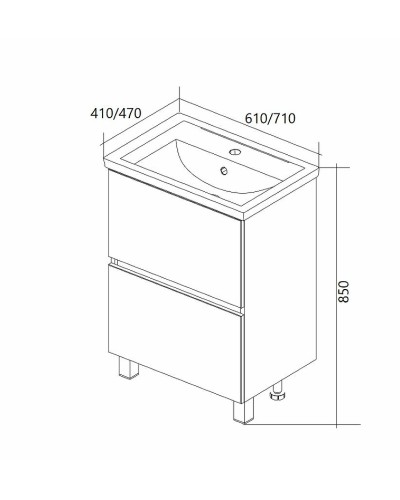 Тумба под раковину 1MarKa Aris 70 У76054 Белая глянцевая
