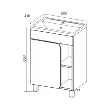 Тумба под раковину 1MarKa Nuvo 60 У76055 Белая глянцевая