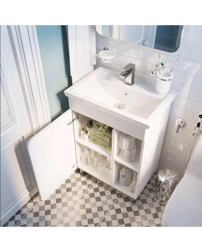 Тумба под раковину 1MarKa Nuvo 60 У76055 Белая глянцевая