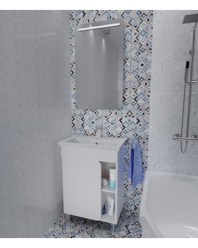 Тумба под раковину 1MarKa Nuvo 60 У76055 Белая глянцевая