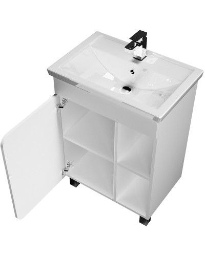 Тумба под раковину 1MarKa Nuvo 60 У76055 Белая глянцевая