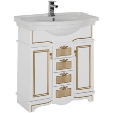Тумба под раковину Aquanet Луис Shenxin 80 186178 Белый глянец/патина золото