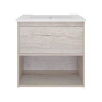 Дунай - 60 Тумба подвесная с 1 ящиком и нишей (цвет Дуб белый) / раковина