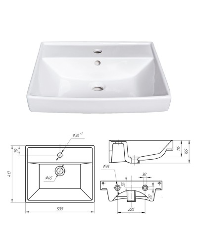 Енисей - 50 тумба прямая / раковина