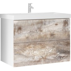 Тумба под раковину Marka One Mix 60П Push Бетон