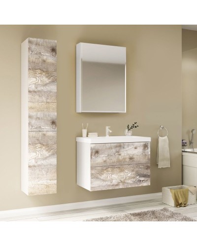 Тумба под раковину Marka One Mix 70П Push Бетон