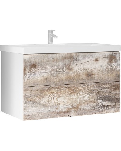 Тумба под раковину Marka One Mix 80П Push Бетон