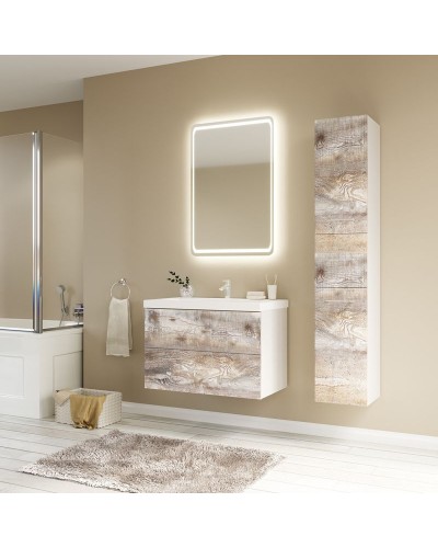 Тумба под раковину Marka One Mix 80П Push Бетон