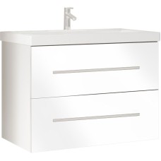 Тумба под раковину Marka One Mix 60П с ручками Белая глянцевая