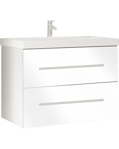 Тумба под раковину Marka One Mix 70П с ручками Белая глянцевая