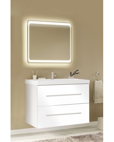 Тумба под раковину Marka One Mix 70П с ручками Белая глянцевая