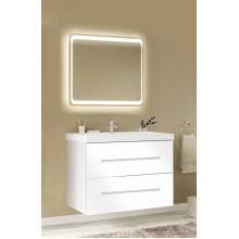 Тумба под раковину Marka One Mix 80П с ручками Белая глянцевая