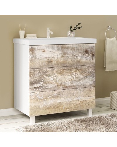 Тумба под раковину Marka One Mix 70Н Push Бетон