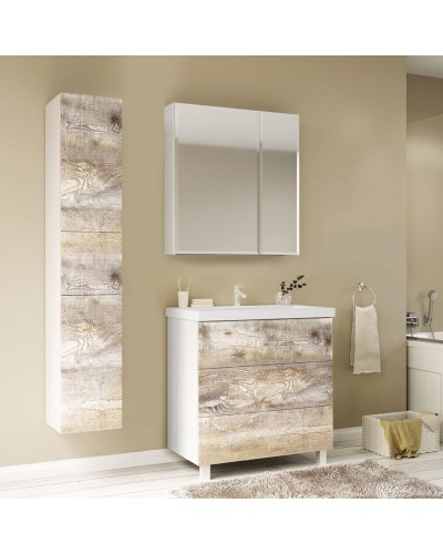 Тумба под раковину Marka One Mix 70Н Push Бетон