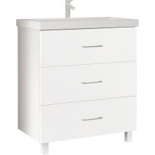 Тумба под раковину Marka One Mix 60Н с ручками Белая глянцевая