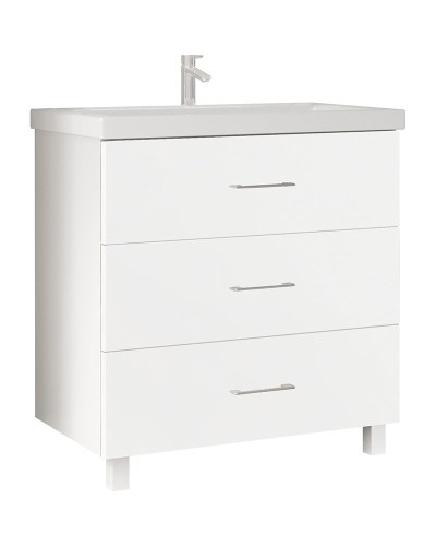 Тумба под раковину Marka One Mix 70Н с ручками Белая глянцевая