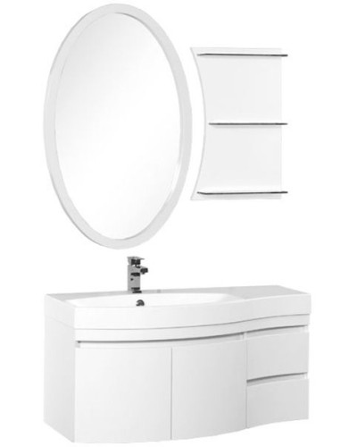 Тумба под раковину Aquanet Опера 115 169613 подвесная 2 дверцы 2 ящика L Белая