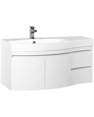Тумба под раковину Aquanet Опера 115 169613 подвесная 2 дверцы 2 ящика L Белая
