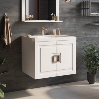 Галвер - 60 Тумба прямая подвесная белая / раковина