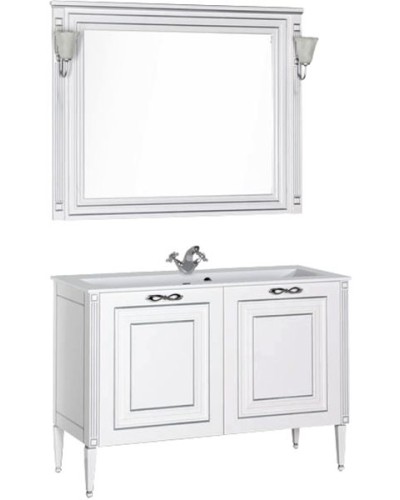 Тумба под раковину Aquanet Паола 120 181763 Белая серебро