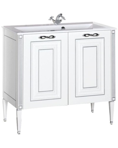 Тумба под раковину Aquanet Паола 90 181762 Белая серебро