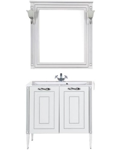 Тумба под раковину Aquanet Паола 90 181762 Белая серебро