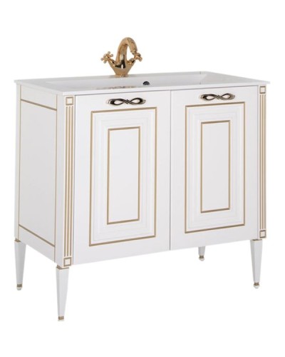 Тумба под раковину Aquanet Паола 90 186116 Белая золото