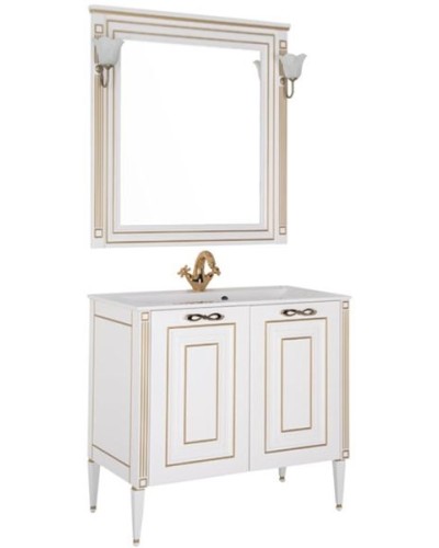 Тумба под раковину Aquanet Паола 90 186116 Белая золото