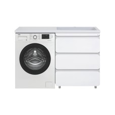 Чегет - 70 Тумба напольная 3 ящ. под стиральную машину, белая / раковина ПРАВАЯ