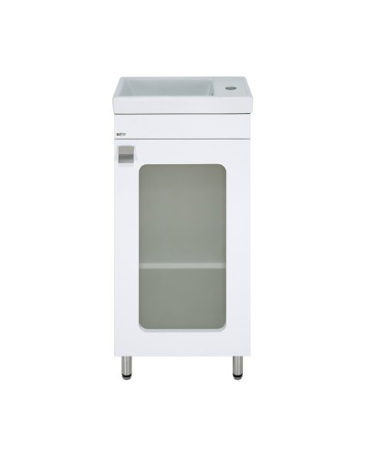 Урал - 40 Тумба напольная прямая со стекл. (ПВХ) / раковина