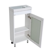 Урал - 40 Тумба напольная прямая со стекл. (ПВХ) / раковина