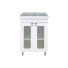 Урал - 60 Тумба напольная прямая со стекл. (ПВХ) / раковина