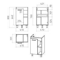 Крафт - 50 Тумба напольная 1 дв. / раковина