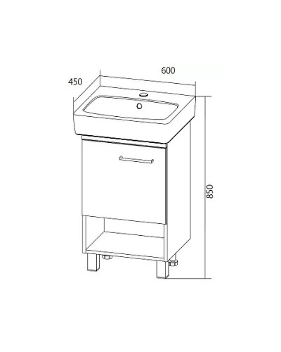 Тумба под раковину 1MarKa Tera 60 У76058 Белая глянцевая