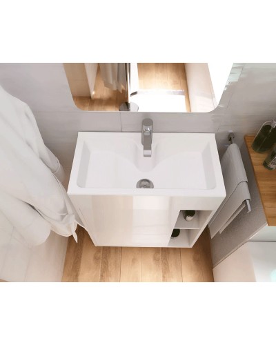 Тумба с раковиной 1MarKa Lido 60 У75329 подвесная Белая глянцевая