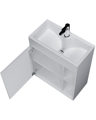 Тумба с раковиной 1MarKa Lido 60 У75329 подвесная Белая глянцевая