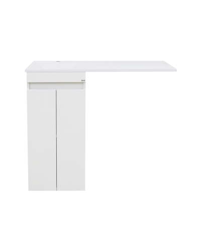 Фостер - 40 Тумба напольная 2 ящ. под стиральную машину, белая / раковина левая