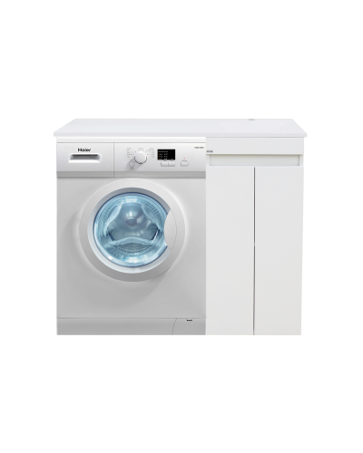 Фостер - 40 Тумба напольная 2 ящ. под стиральную машину, белая / раковина правая