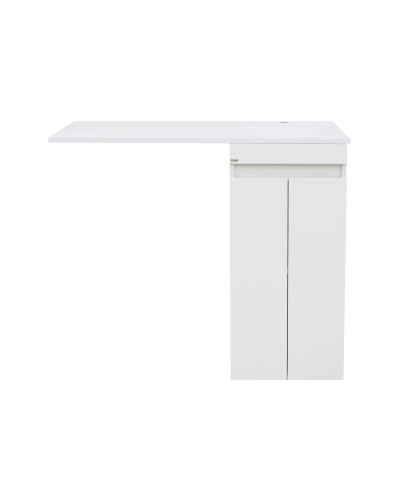 Фостер - 40 Тумба напольная 2 ящ. под стиральную машину, белая / раковина правая