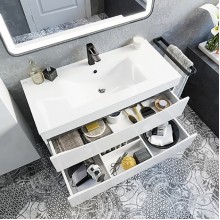 Тумба с раковиной Iddis Cloud 100 подвесная Белая